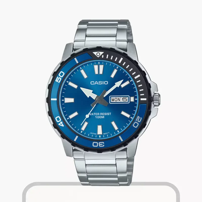 Casio Analogue Blue Dial Japan Quartz Men's Watch- MTD-125D-2A1V